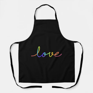 Colourful Hand Drawn Love Sticker Apron