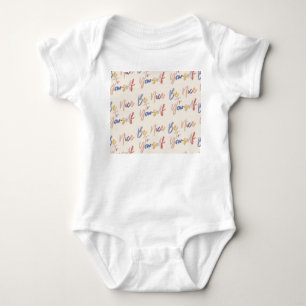 Colourful Hand Drawn Motivational Pattern Baby Bodysuit