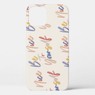 Colourful Hand Drawn Motivational Pattern iPhone 12 Case