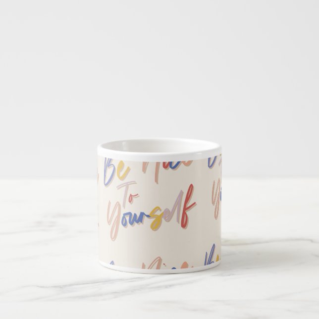 Colourful Hand Drawn Motivational Pattern Espresso Cup (Front)