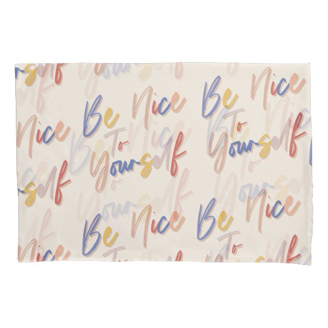 Colourful Hand Drawn Motivational Pattern Pillowcase (Front)