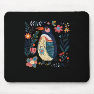 Colourful Hand-drawn Penguin Illustration With Flo Mouse Mat