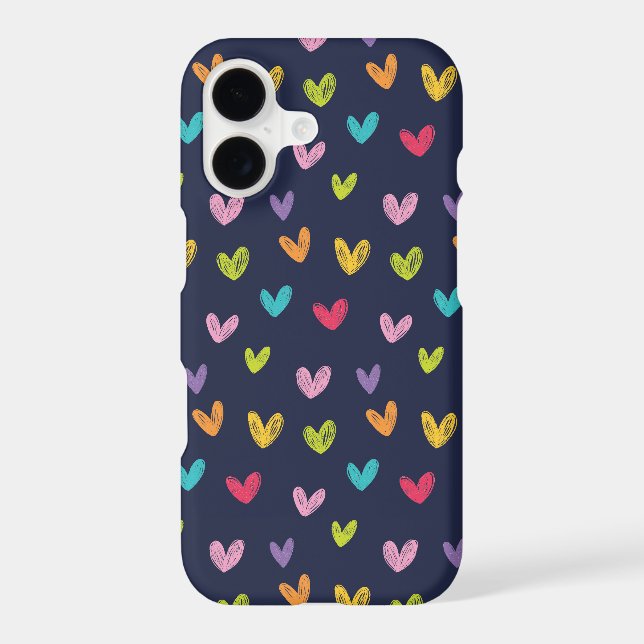 Colourful Hand Drawn Valentines Hearts Pattern 2 (Back)