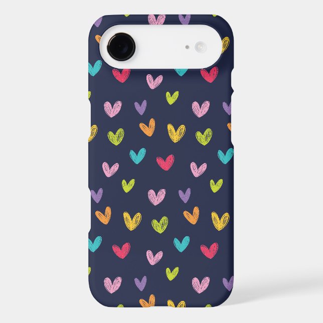 Colourful Hand Drawn Valentines Hearts Pattern 2 Case-Mate iPhone Case (Back)