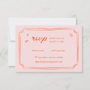 Colourful Hand Drawn Wedding Quirky Fun RSVP Cards