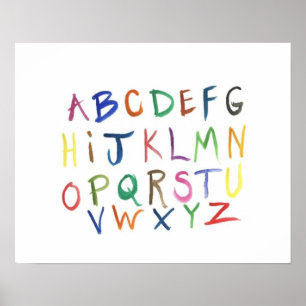 Colourful Hand-Painted Alphabet Poster