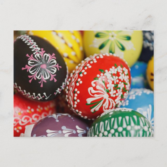 Colourful hand painted Easter Eggs Postcard (Front)