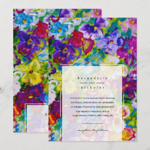 Colourful, Hand Painted Floral Wedding Invitations