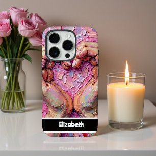 Colourful Hand Painted Heart Design Personalisatio iPhone 16 Pro Case