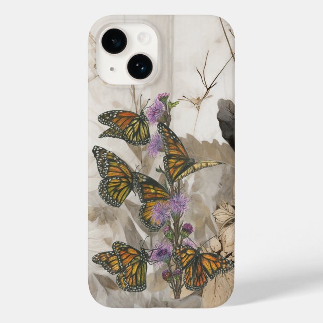Colourful Hand-Painted Monarch Butterflies Case-Mate iPhone Case (Back)