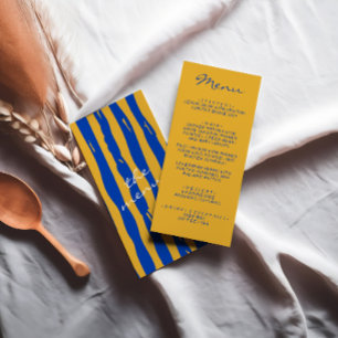 Colourful Hand Written Italian Pinstripes Wedding Menu