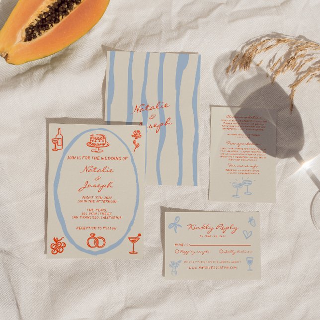 Colourful Hand Written Painted Whimsical Wedding   Invitation (Creator Uploaded)