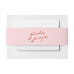 Colourful Hand Written Retro Whimsical Fun Wedding Invitation Belly Band