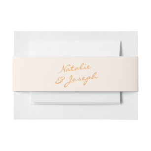 Colourful Hand Written Whimsical Funky Wedding Invitation Belly Band