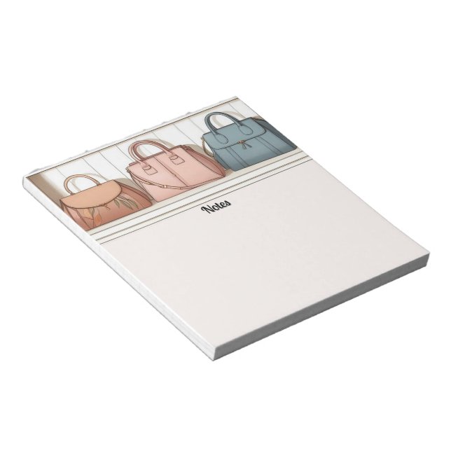 Colourful Handbags Fashion Style Notepad (Angled)