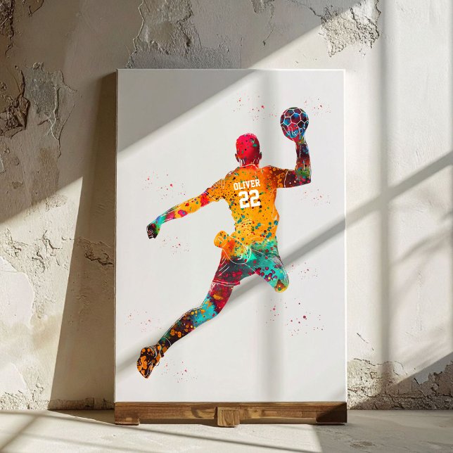 Colourful Handball Player Canvas Print (Creator Uploaded)