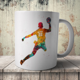 Colourful Handball Player Coffee Mug