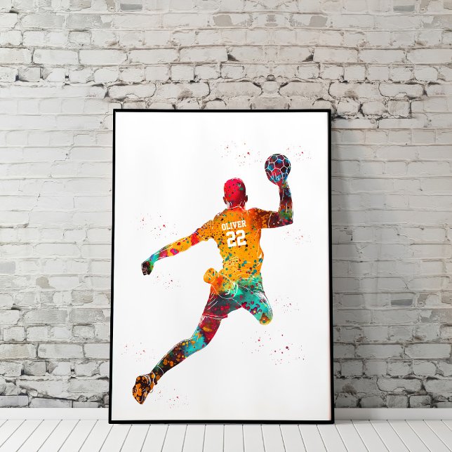 Colourful Handball Player Poster (Creator Uploaded)