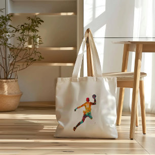 Colourful Handball Player Tote Bag