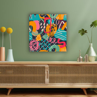 Colourful HandDrawn Contemporary  Grunge Art 3 Foil Prints