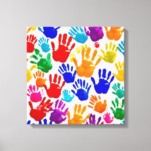 Colourful HandPrint Canvas Print (Front)