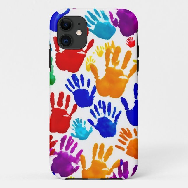 Colourful HandPrint Case-Mate iPhone Case (Back)