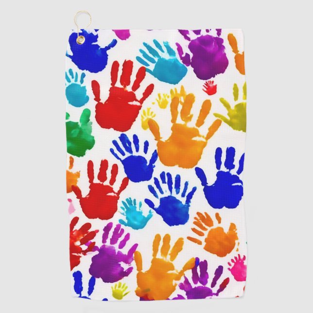 Colourful HandPrint Golf Towel (Front)