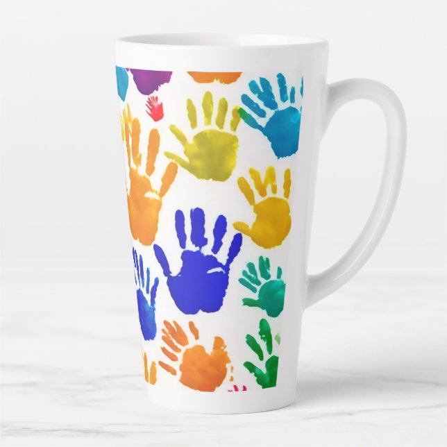 Colourful HandPrint Latte Mug (Right)