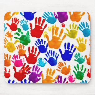 Colourful HandPrint Mouse Mat