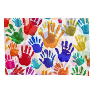Colourful HandPrint Pillowcase