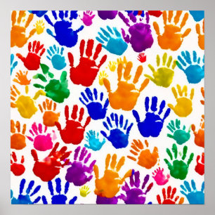 Colourful HandPrint Poster