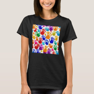 Colourful HandPrint  T-Shirt