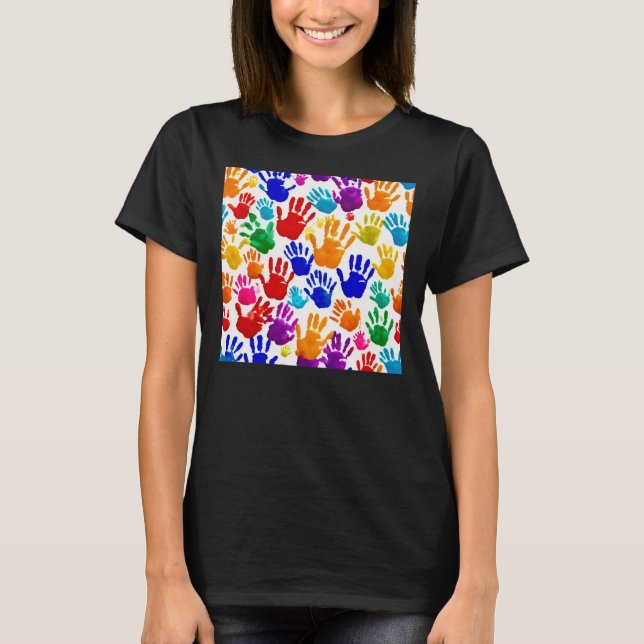 Colourful HandPrint  T-Shirt (Front)
