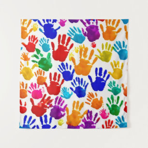 Colourful HandPrint Tapestry