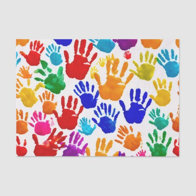 Colourful HandPrint Tissue Paper (Front)