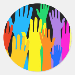 Colourful Hands Classic Round Sticker