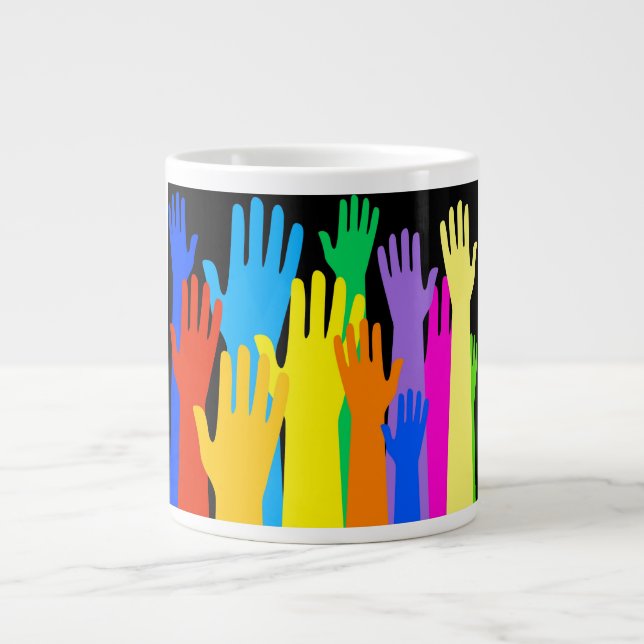 Colourful Hands Large Coffee Mug (Front)