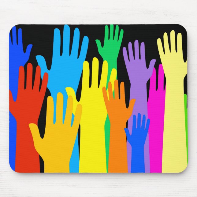Colourful Hands Mouse Mat (Front)