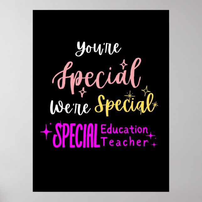 Colourful Handwriting Special Education Teacher Poster (Front)