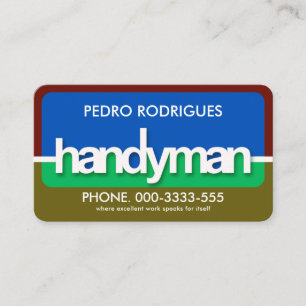 Colourful Handyman Signage Frame Business Card