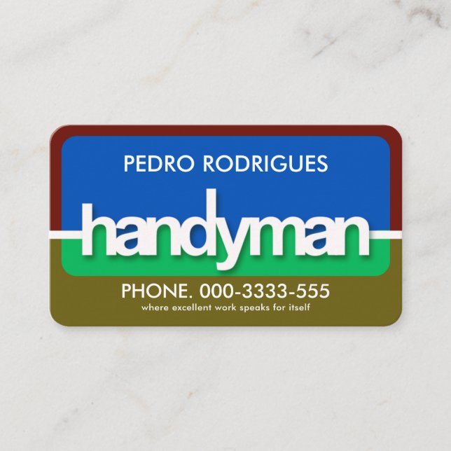 Colourful Handyman Signage Frame Business Card (Front)