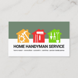 Colourful Handyman Tools Home Repair Business Card