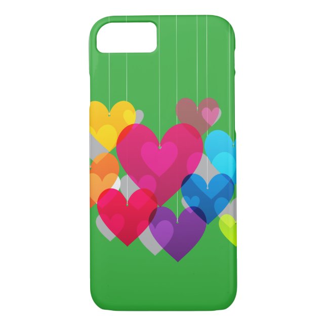 Colourful Hanging Hearts Case-Mate iPhone Case (Back)