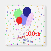 Colourful Happy 100th Birthday Balloons
