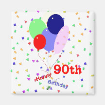 Colourful Happy 90th Birthday Balloons