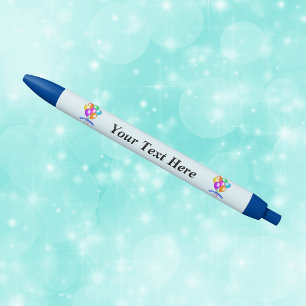 Colourful Happy Birthday Balloons Banner Party Black Ink Pen