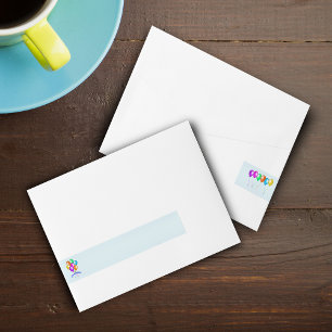 Colourful Happy Birthday Balloons Banner Party Wraparound Address Label