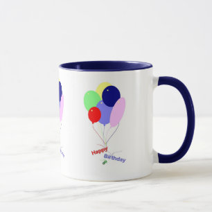 Colourful Happy Birthday Balloons Mug