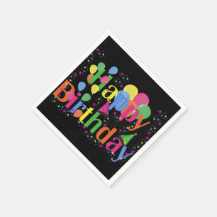 Colourful Happy Birthday Balloons Paper Napkins