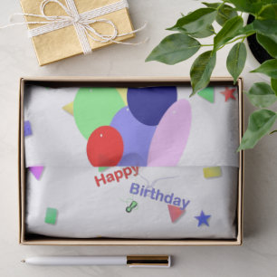 Colourful Happy Birthday Balloons Tissue Paper